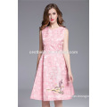 Обслуживание OEM Поставкы зеленый и розовый полиэстер элегантный случайные платья для юных Леди
